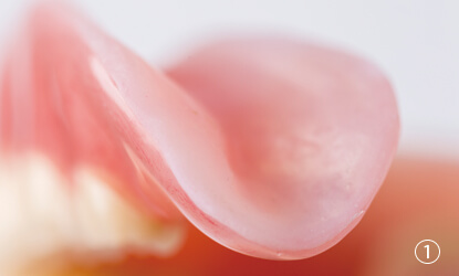 コンフォート義歯の素材の断面