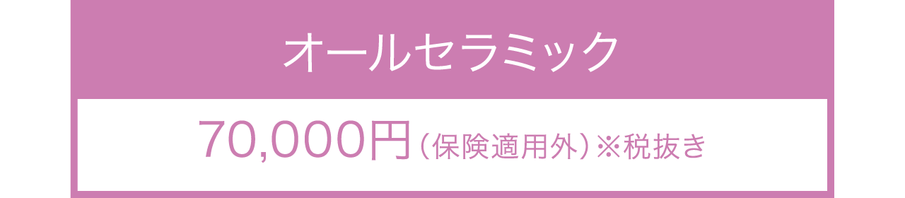 オールセラミックのつめ物料金